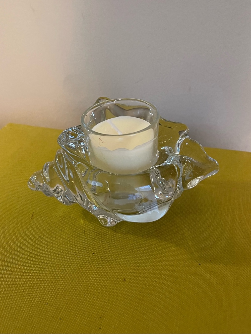 Vintage Avon Sea Shell Glass Candle Holder